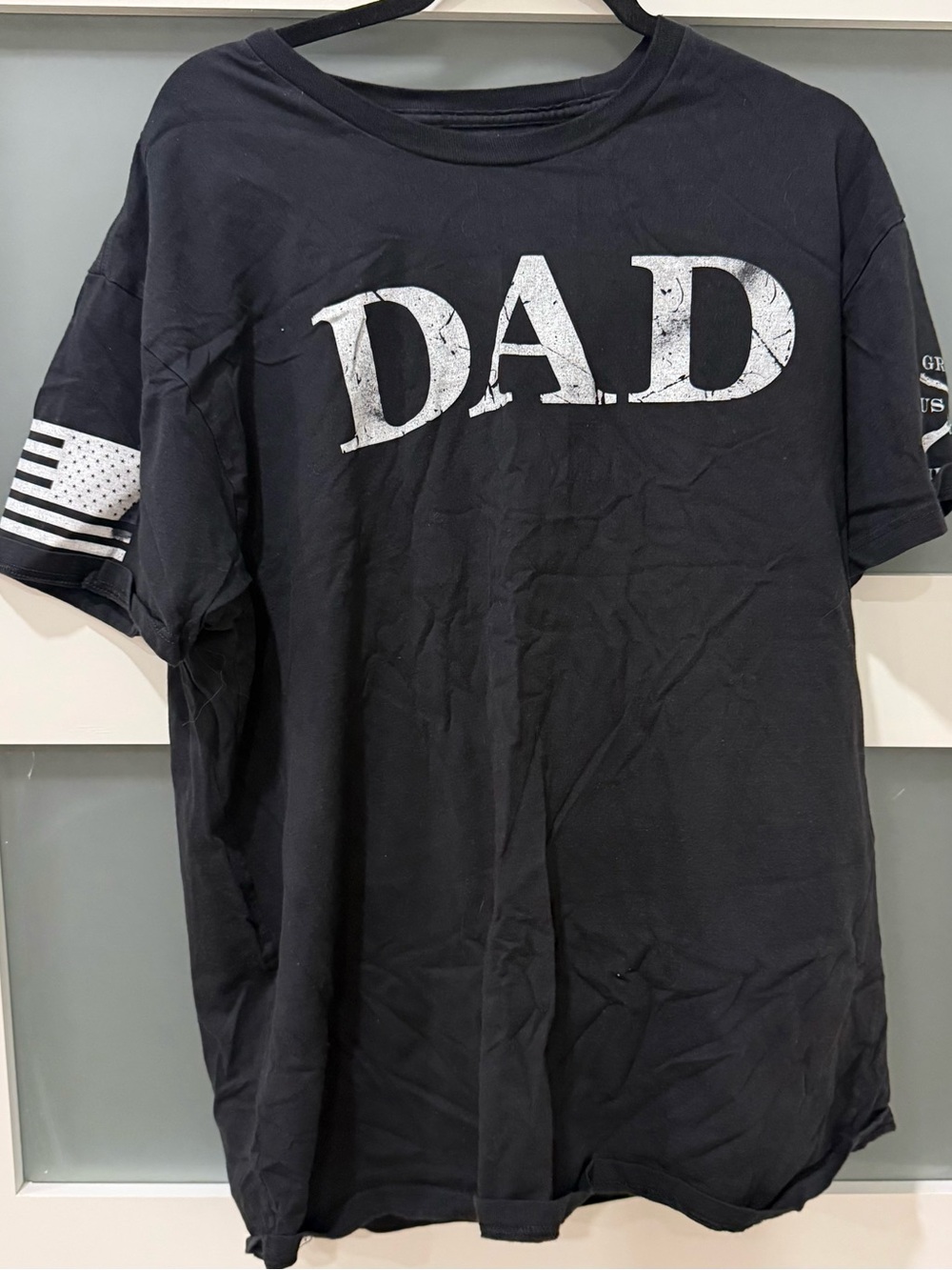 Grunt style DAD Graphic Tee in Black with White Print